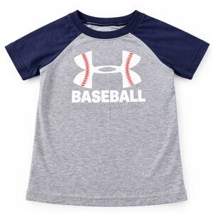 Under Armour Kids Baseball Tee - Gray and Navy